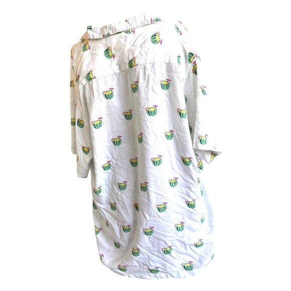 Rowdy Gentleman Cactus Cocktail Hawaiian Shirt XXL White Cruise Islands … - Picture 4 of 11
